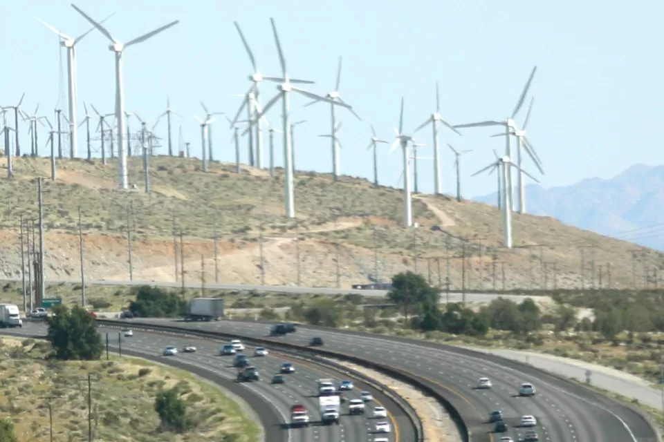 Wind farm and greenhouse gas farm, together